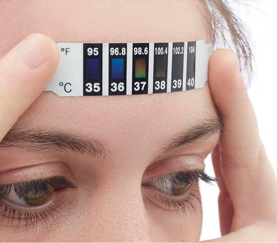 Branded Forehead Fever Thermometer indicator Strip
