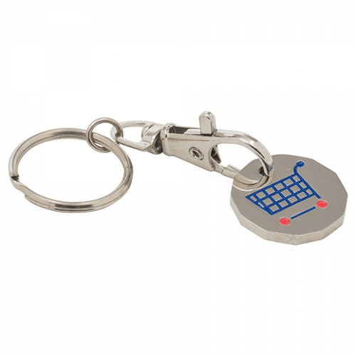 Promotional New £1 Trolley Coin Keyring (Stamped Iron Soft Enamel Infill)