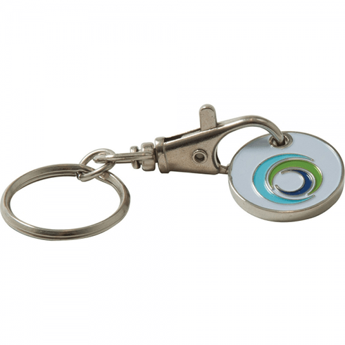 Branded New £1 Trolley Coin Keyring (Stamped Iron Soft Enamel Infill)