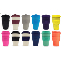 14oz Ecoffee Cup Made With Natural Organic Biodegradable Bamboo Fibre