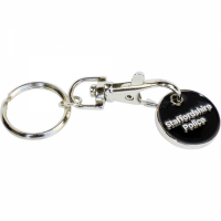 New £1 Trolley Coin Keyring (Stamped Iron Soft Enamel Infill)