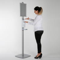 Freestanding Hand Sanitiser Dispenser With A4 Poster Snap Frame
