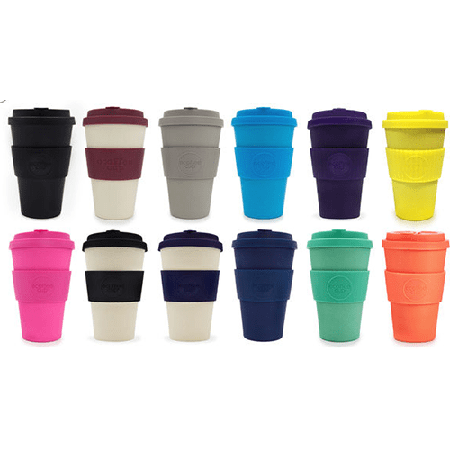 14oz Ecoffee Cup Made With Natural Organic Biodegradable Bamboo Fibre